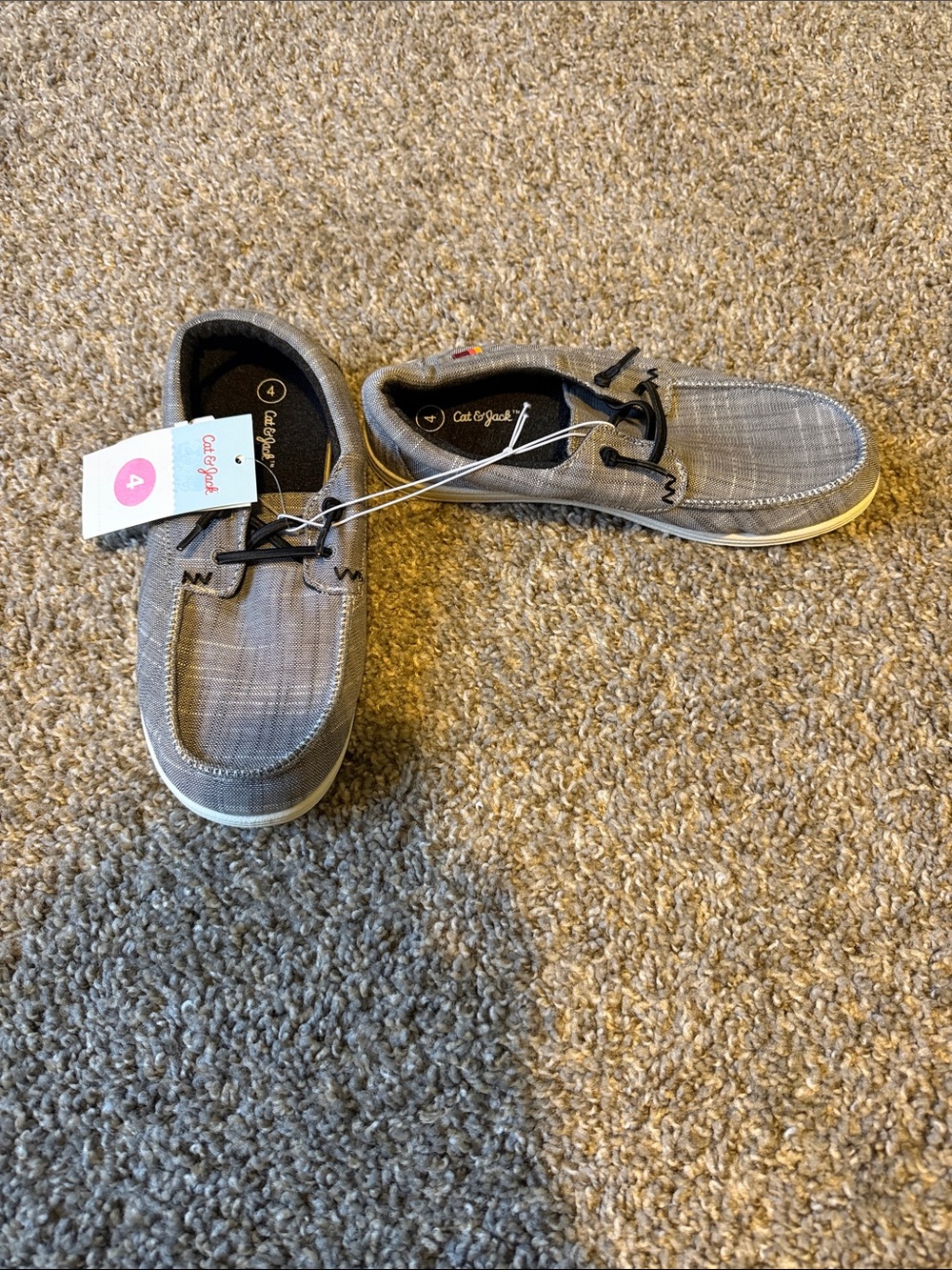 Cat & Jack Gray Canvas Boys Slip-On Sneakers